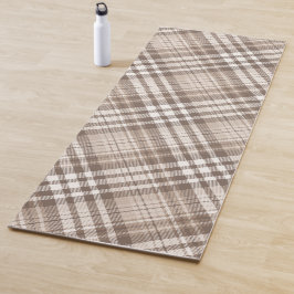 Neutrales Erdtöniges Karo-Tartan-Design Yogamatte
