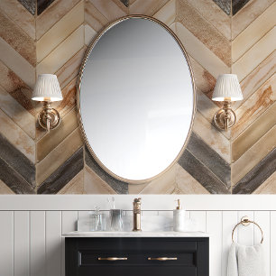 Neutrales Fischgrätmuster Chevron Tapete