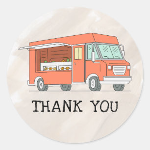 Neutrales Food Truck Danke-Sticker Runder Aufkleber