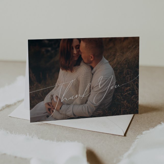 Neutrales geklapptes Foto Babydusche Dankeskarte (Von Creator hochgeladen)