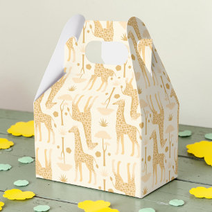 Neutrales gelbes Giraffen-Safari-Baby-Shower-Gesch Geschenkschachtel