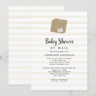 Neutrales Gender Gold Stripe Babydusche per E-Mail Einladung