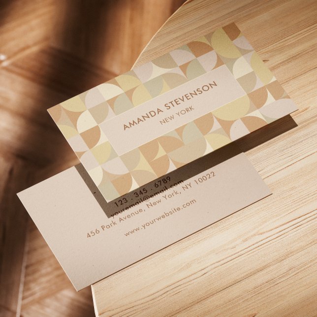 Neutrales geometrisches Muster Visitenkarte (Von Creator hochgeladen)