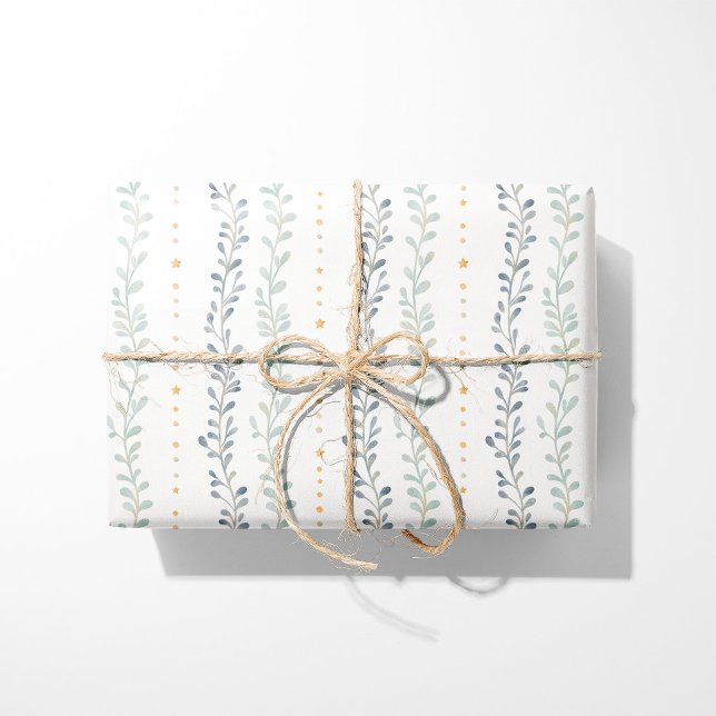 Neutrales Geschenkpapier Moderne Botanische Streif (Von Creator hochgeladen)