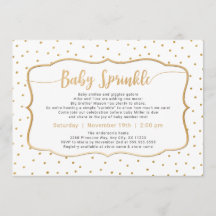 Neutrales Geschlecht Baby Sprinkle mit Goldfetti