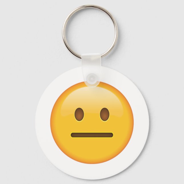 Neutrales Gesicht - Emoji Schlüsselanhänger (Vorderseite)