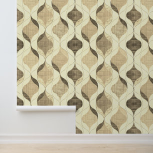 Neutrales Grau Beige Modernes Wellenförmiges Luxus Tapete