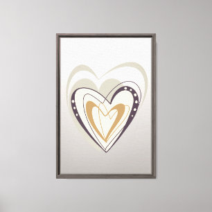 Neutrales Herz Muster Liebes Wandkunst Design Leinwanddruck