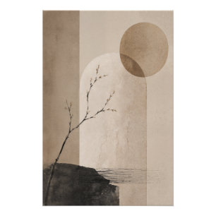 Neutrales Japandi-Poster – Minimalistischer Wabi S Poster