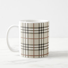 Neutrales Karo- Kuschel-Klassiker-Muster Kaffeetasse