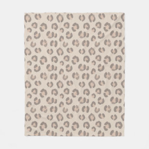 Neutrales Leopardenmuster Fleecedecke