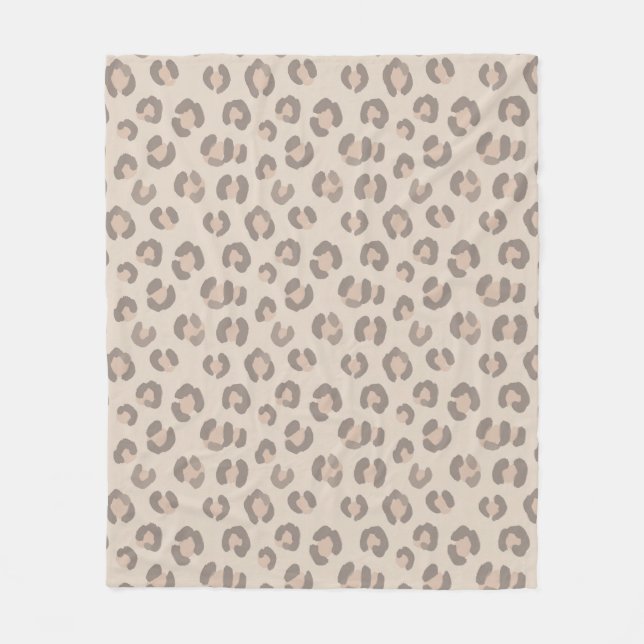 Neutrales Leopardenmuster Fleecedecke (Vorderseite)