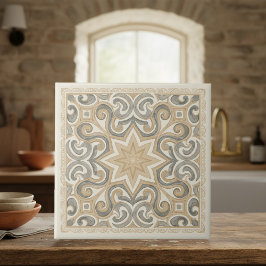 Neutrales mediterranes Muster Pat#15 Greige ID1195 Fliese
