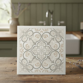 Neutrales mediterranes Muster Pat#17 Greige ID1195 Fliese