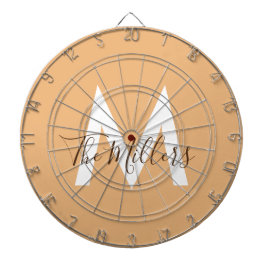 Neutrales Minimalistisches modernes Orangenmonogra Dartscheibe
