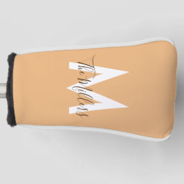 Neutrales Minimalistisches modernes Orangenmonogra Golf Headcover