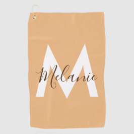 Neutrales Minimalistisches modernes Orangenmonogra Golfhandtuch