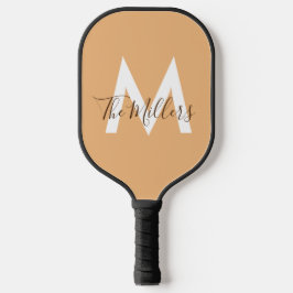Neutrales Minimalistisches modernes Orangenmonogra Pickleball Schläger