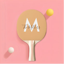 Neutrales Minimalistisches modernes Orangenmonogra Tischtennis Schläger