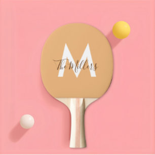 Neutrales Minimalistisches modernes Orangenmonogra Tischtennis Schläger