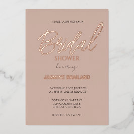 Neutrales, modernes, einfaches Brautparty Gold Folieneinladung