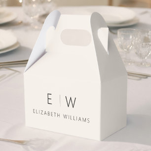 Neutrales Modernes Minimalistisches Monogramm Name Geschenkschachtel