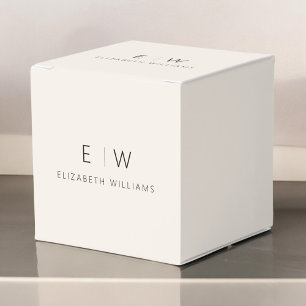 Neutrales Modernes Minimalistisches Monogramm Name Geschenkschachtel