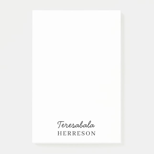 Neutrales Monogramm-Minimalist-Design Post-it Klebezettel (Vorderseite)