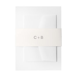 Neutrales Monogramm Moderne Hochzeit Einladungsbanderole