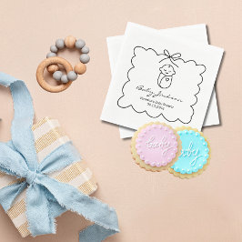 Neutrales Niedliches Baby & Bow Moderne Babydusche Serviette