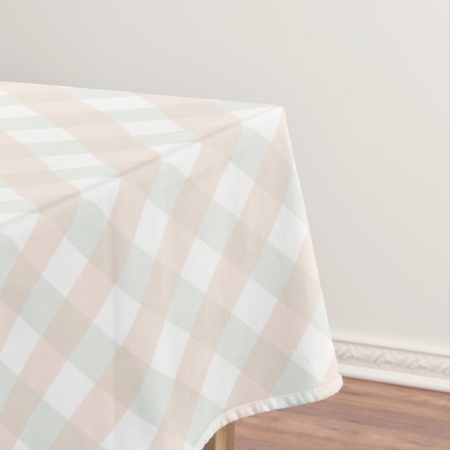 Neutrales Orange Green Gingham Muster Tischdecke (Beispiel)