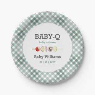 Neutrales Paarbaby Q-Barbecue-Baby-Party Pappteller