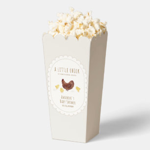 Neutrales Popcorn Boho Farm Huhn Baby Shower Geschenkschachtel