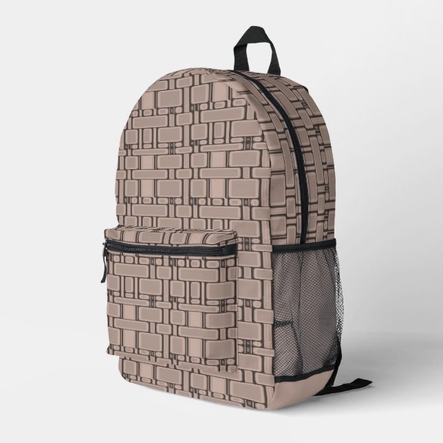 Neutrales Rechteck-Muster-Dustrosa Bedruckter Rucksack (Rückseitige Ecke Rechts)