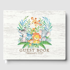 Neutrales Safari Jungle Baby Shower Gästebuch