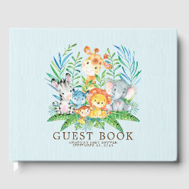 Neutrales Safari Jungle Boys Baby Shower Gästebuch
