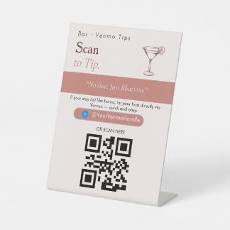 Neutrales Scanne-bis-Tipp-QR-Code-Schild | Venmo-T Sockelschild