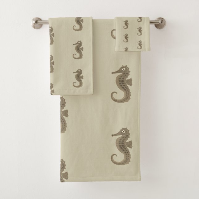 Neutrales Seepferd Badhandtuch Set (Insitu)