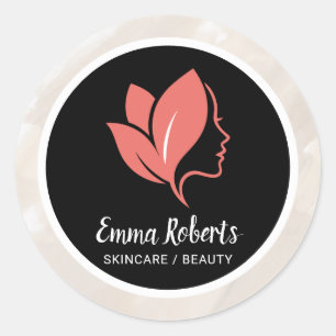 Neutrales Skincare / Beauty-Logo-Aufkleber Runder Aufkleber