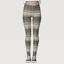 Neutrales Tan Beige Kariertes geometrisches Muster Leggings