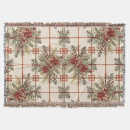 Neutrales Tartan Pinecone-Muster Decke