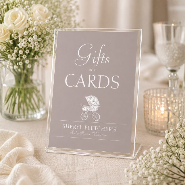 Neutrales Toile-Babyshower-Geschenke- und Karten-S (Von Creator hochgeladen)