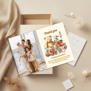 Neutrales Vintages Spielzeug Babydusche Dankeskarte