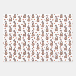 Neutrales Waldland-Set von 3 Flachblechwraps Geschenkpapier Set