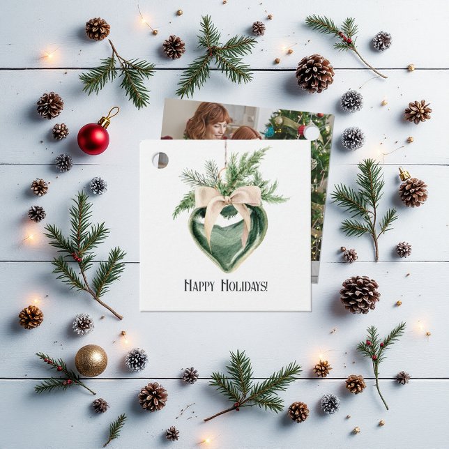 Neutrales Wasserfarben Herzdekoration Weihnachten Geschenkanhänger (Neutral Watercolor Heart Ornament Christmas Favor Tags)