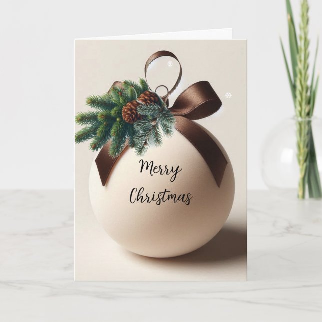 Neutrales Weihnachtssamtdekor Feiertagskarte (Vorderseite)