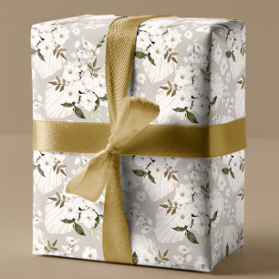 Neutrales Weißblütenpapier Geschenkpapier