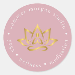 Neutrales Yoga-Studio-Logo-Sticker Runder Aufkleber