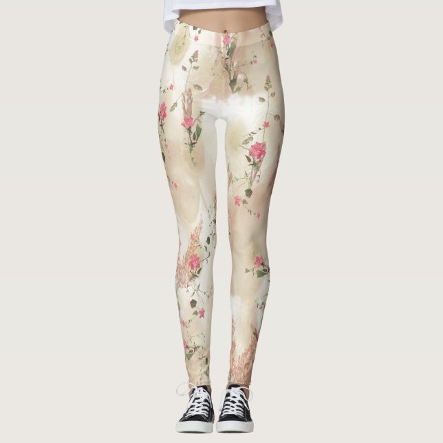 Neutralfarbene Leggings im Herbst (Vorderseite)