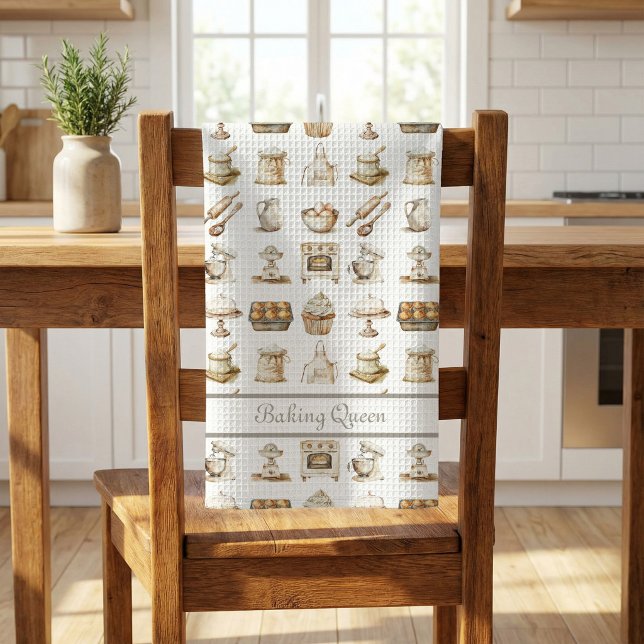 Neutrals Baking-Königin  Geschirrtuch (Baking Queen Neutral Kitchen Towel)